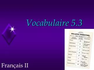 Vocabulaire 5.3