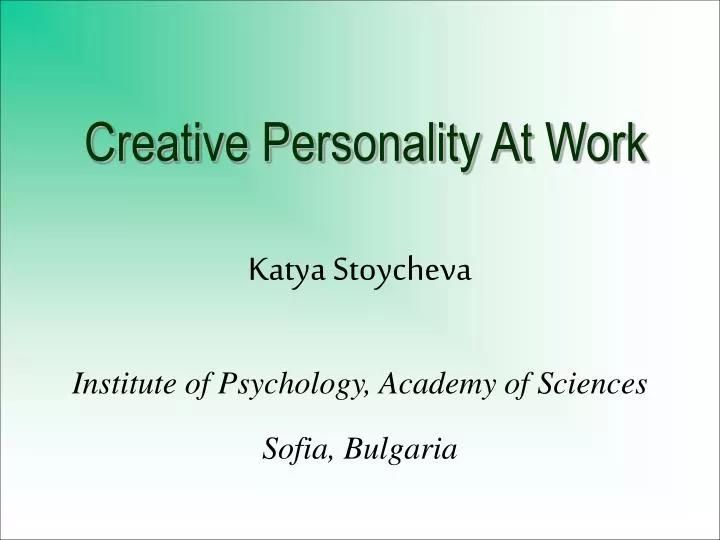 creative personality at work