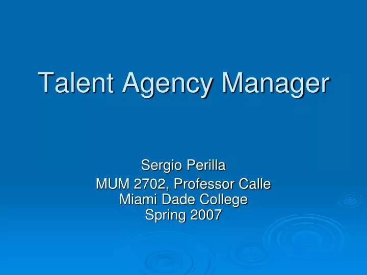 talent agency manager