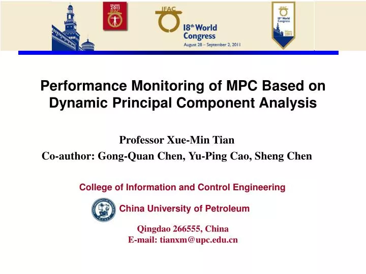 performance monitoring of mpc based on dynamic principal component analysis