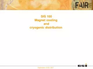 SIS 100 Magnet cooling and cryogenic distribution