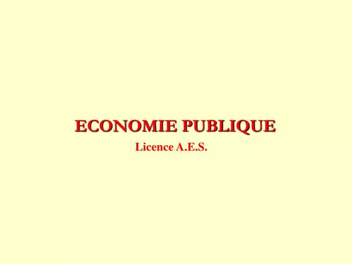 economie publique