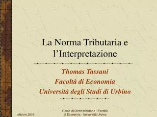 la norma tributaria e l interpretazione