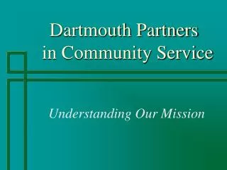 Dartmouth Partners in Community Service