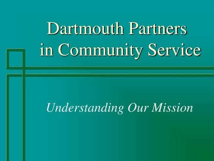 dartmouth partners in community service