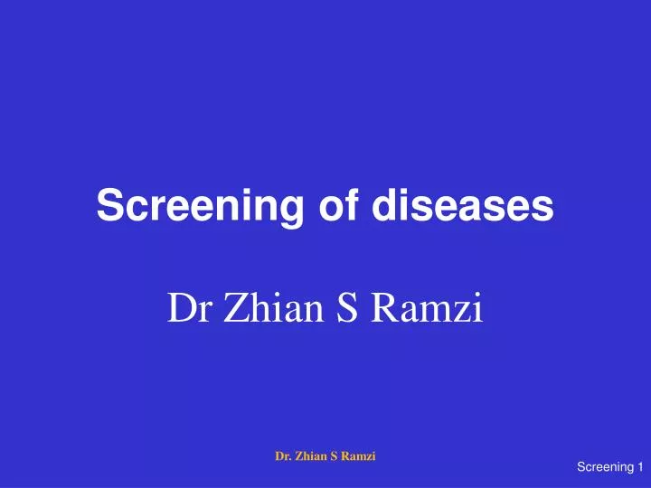 screening of diseases