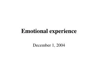 Emotional experience