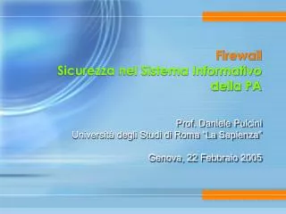 firewall sicurezza nel sistema informativo della pa