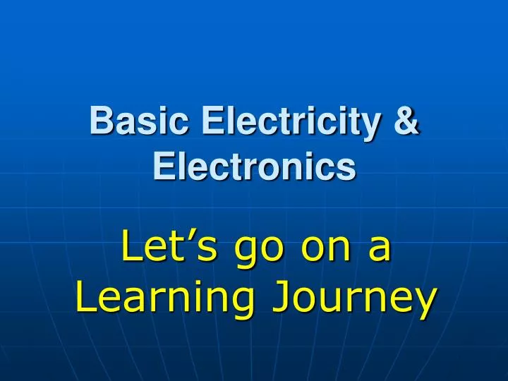 basic electricity electronics
