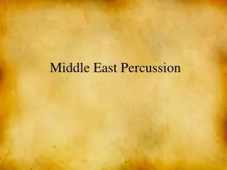 Middle East Percussion