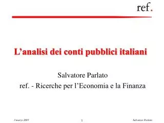 l analisi dei conti pubblici italiani