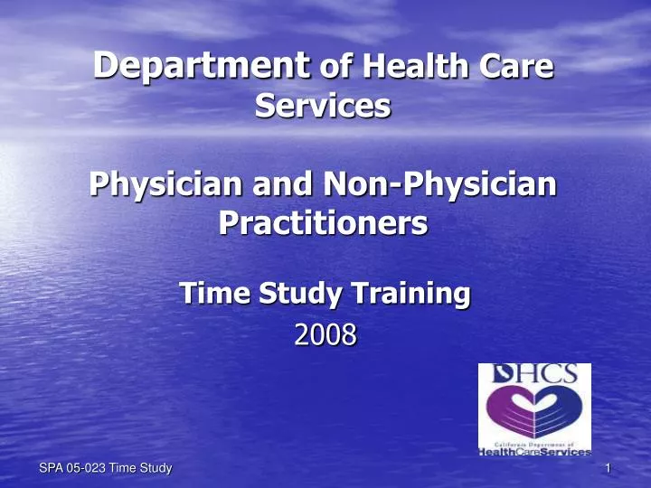 department of health care services physician and non physician practitioners