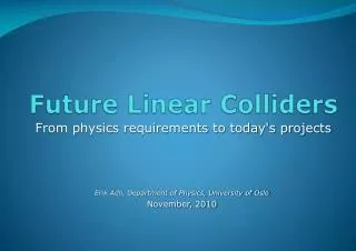 Future Linear Colliders