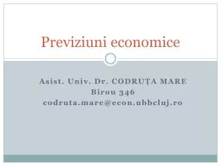 previziuni economice