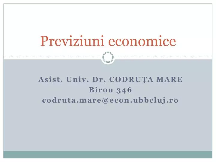 previziuni economice