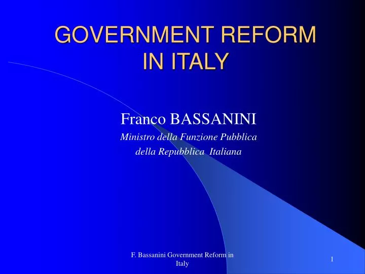 government reform in italy