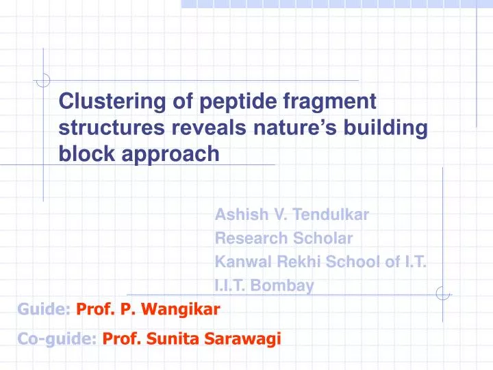clustering of peptide fragment structures reveals nature s building block approach