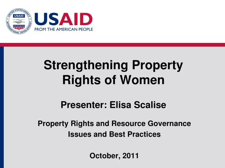 strengthening property rights of women presenter elisa scalise