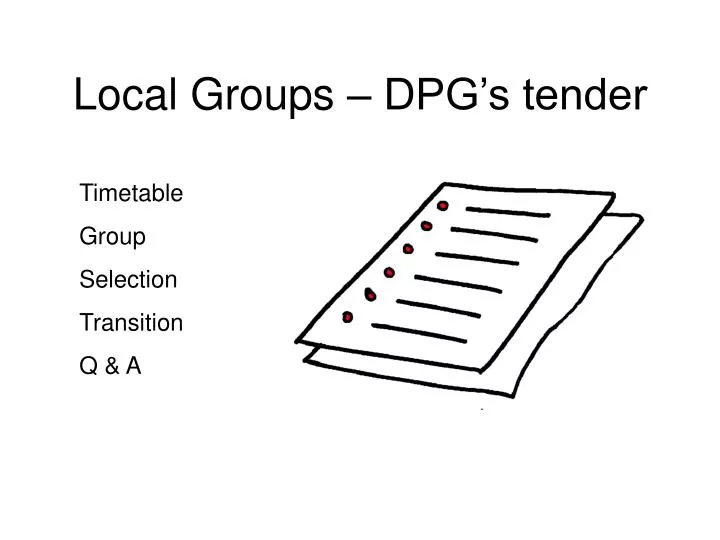 local groups dpg s tender