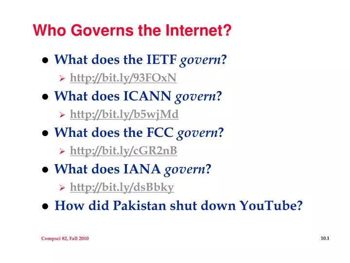 who governs the internet