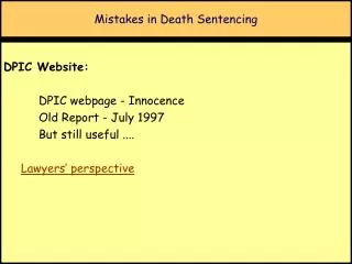 Mistakes in Death Sentencing