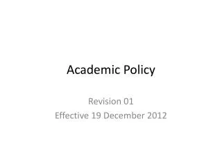 Academic Policy