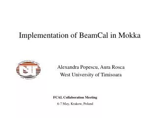 Implementation of BeamCal in Mokka