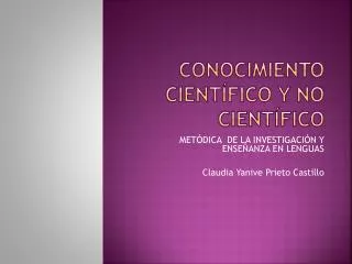 conocimiento cient fico y no cient fico