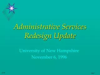 Administrative Services Redesign Update