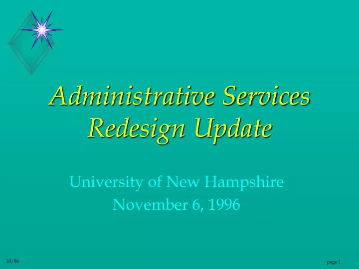 administrative services redesign update