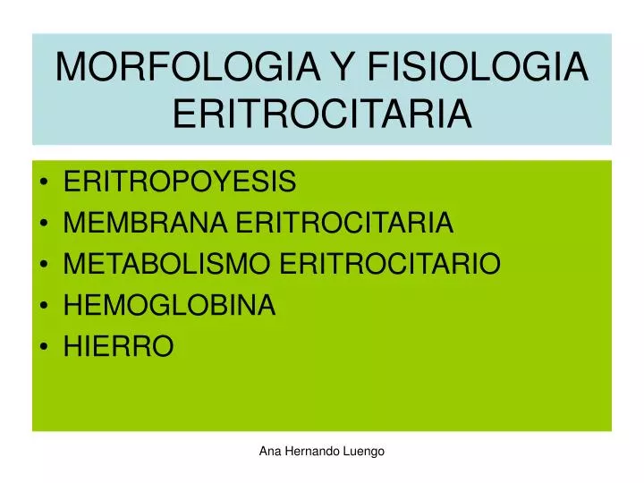morfologia y fisiologia eritrocitaria