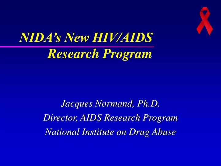jacques normand ph d director aids research program national institute on drug abuse