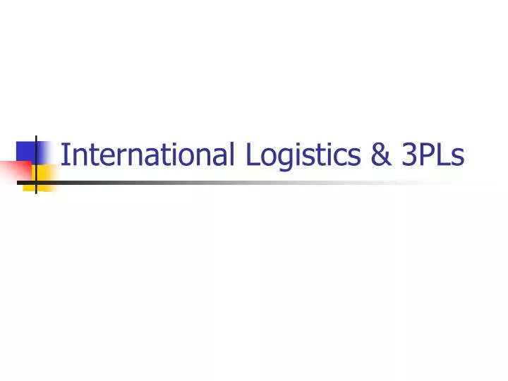international logistics 3pls