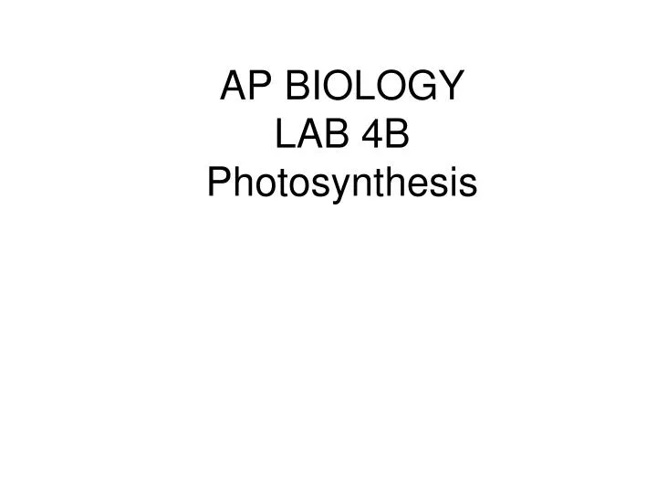 ap biology lab 4b photosynthesis