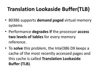 Translation Lookaside Buffer(TLB)