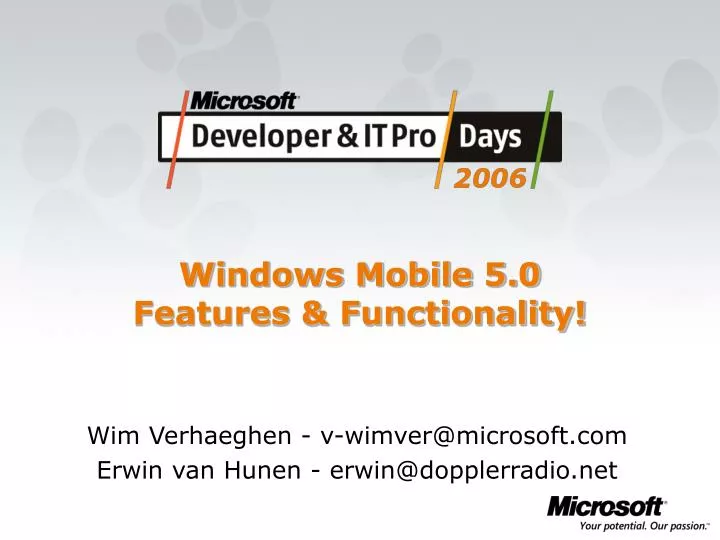 windows mobile 5 0 features functionality