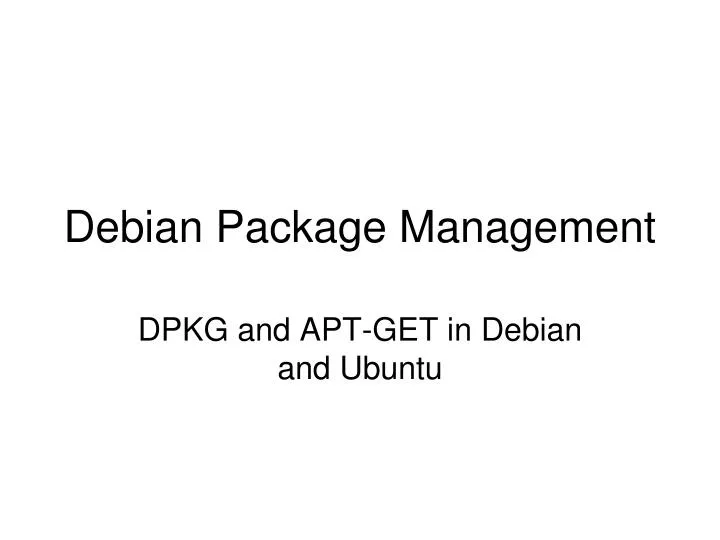 debian package management
