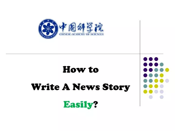 how to write a news story easily