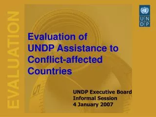 Evaluation of UNDP Assistance to Conflict-affected Countries