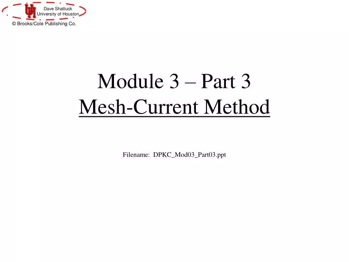 module 3 part 3 mesh current method