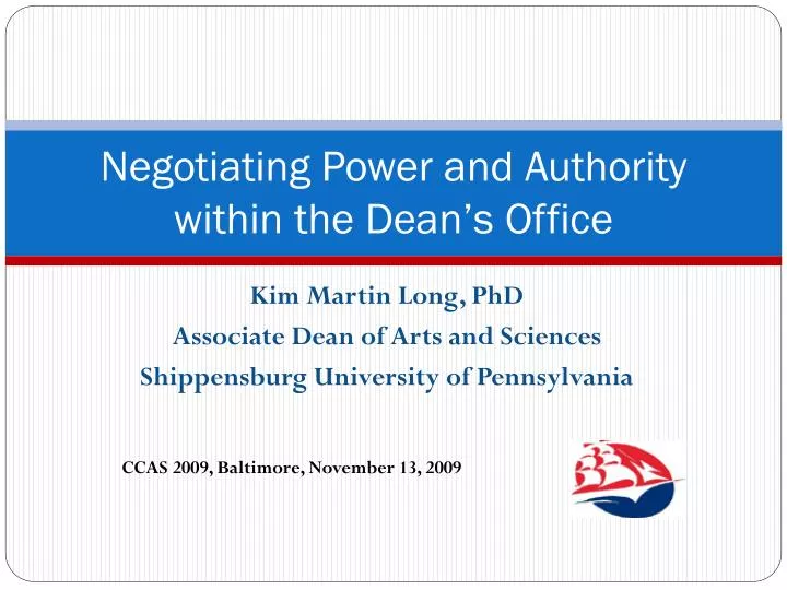 negotiating power and authority within the dean s office