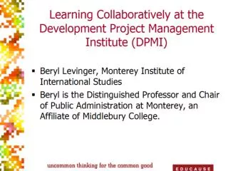 Learning Collaboratively at the Development Project Management Institute (DPMI)