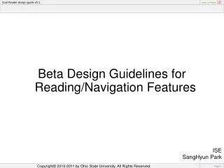 Beta Design Guidelines for Reading/Navigation Features