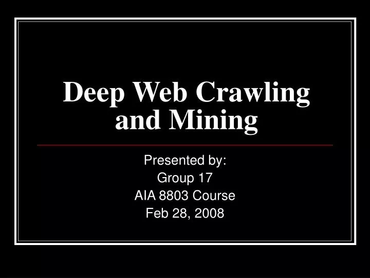 deep web crawling and mining
