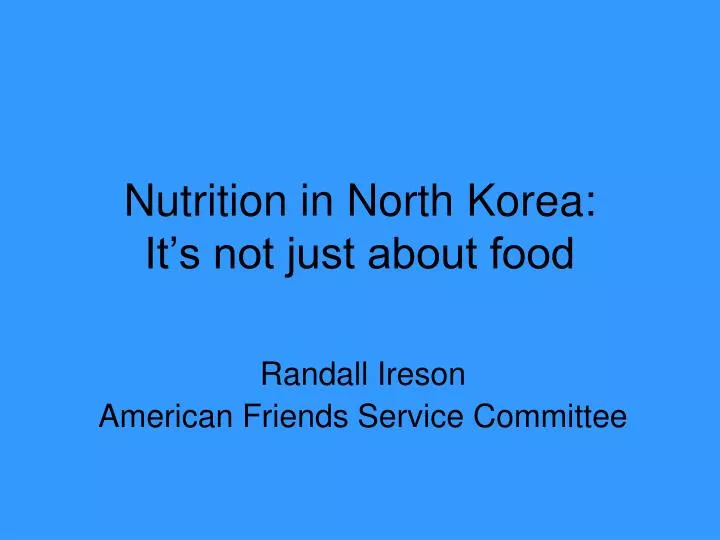 nutrition in north korea it s not just about food