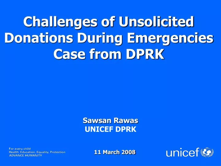 challenges of unsolicited donations during emergencies case from dprk