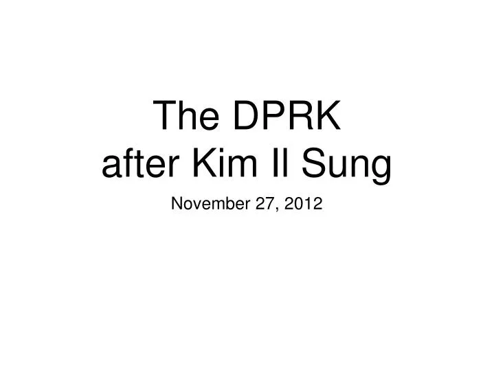 the dprk after kim il sung