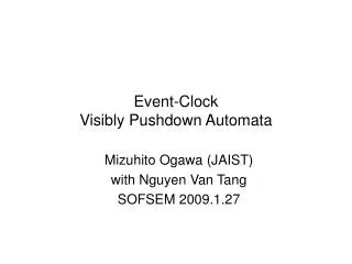Event-Clock Visibly Pushdown Automata