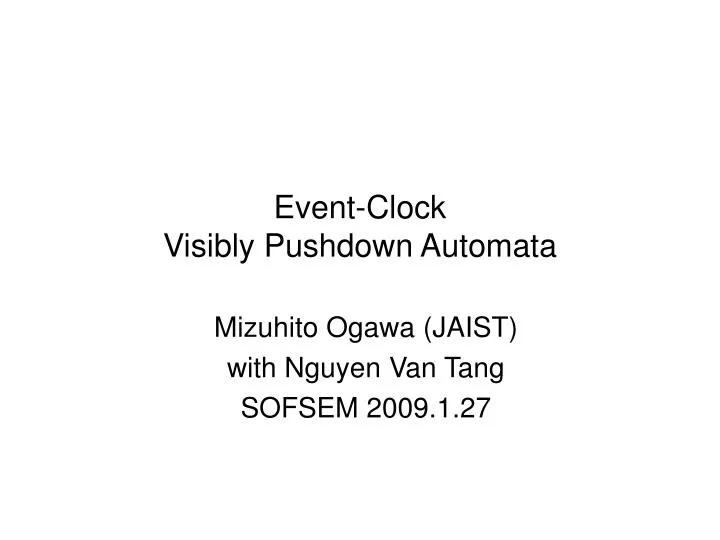 event clock visibly pushdown automata