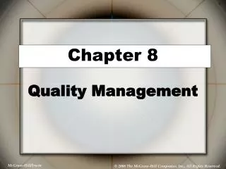 Chapter 8 Quality Management